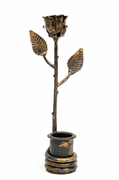 Bronzová růže pensil zásobník — Stock fotografie
