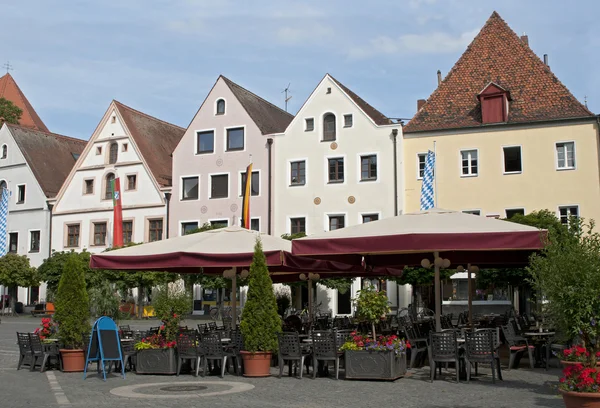 Street cafe at the central square, Weiden, Germany — Stock Photo, Image