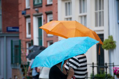 Hiding from the rain clipart