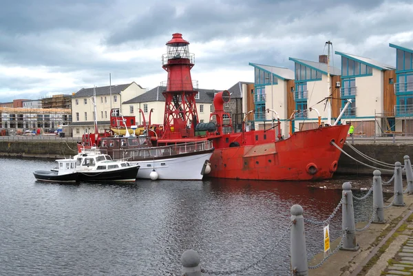 Barche in un porto, Dundee, Scozia — Foto Stock