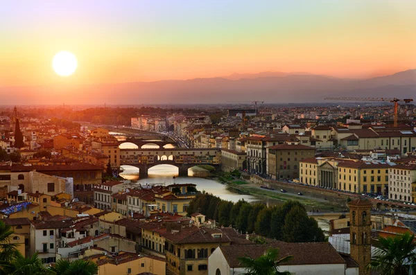 Zachód widokiem Florencja, Toskania, Włochy — Zdjęcie stockowe