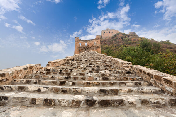 The great wall against a blue sky