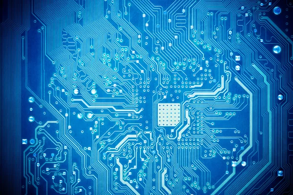 Placa de circuito azul — Fotografia de Stock