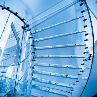 Futuristic glass staircase clipart