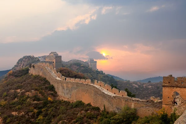 Great wall in sunset — Stock Photo, Image