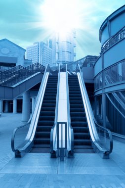 Escalator in the outdoor clipart