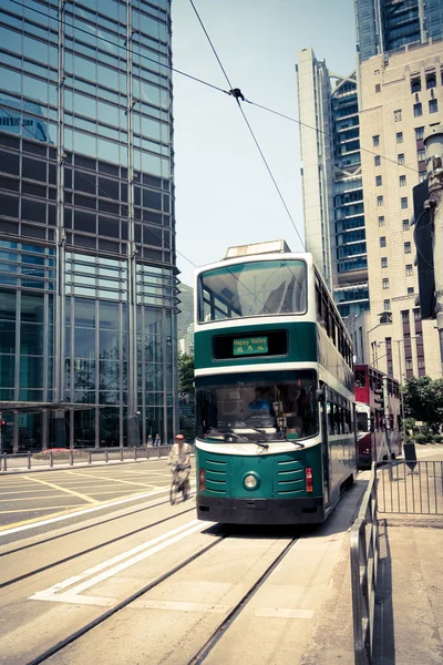 Трамвай в Гонконге — стоковое фото