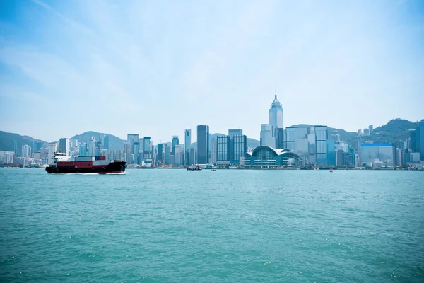 Hong kong victoria harbor landskap — Stockfoto