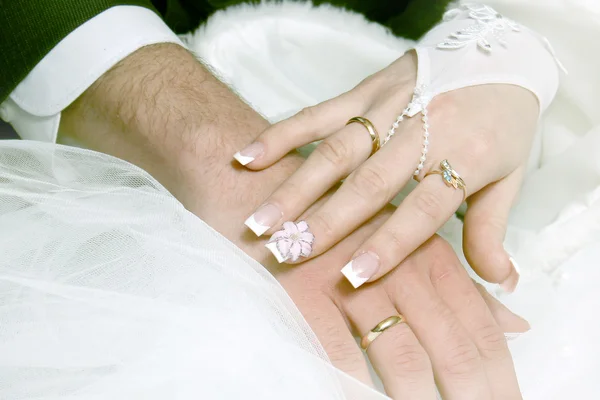 stock image Hand and wedding rings