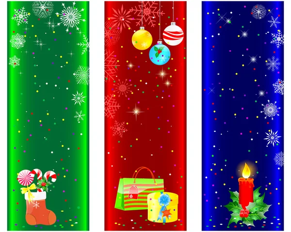Natal e Ano Novo Banners. — Vetor de Stock