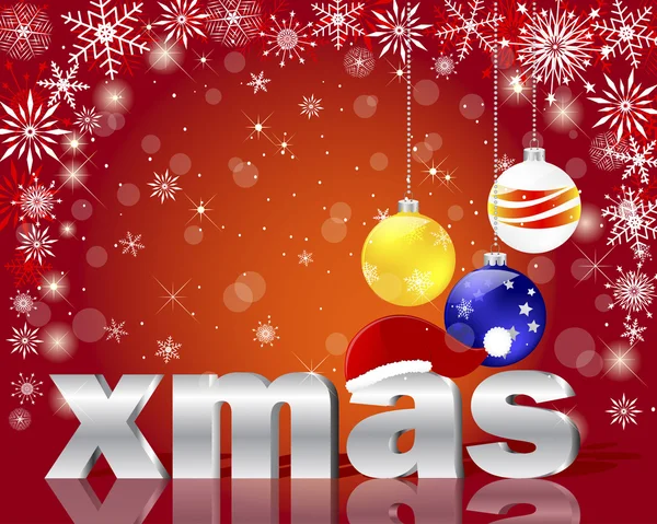 Cartes de Noël avec mot argent XMAS . — Image vectorielle