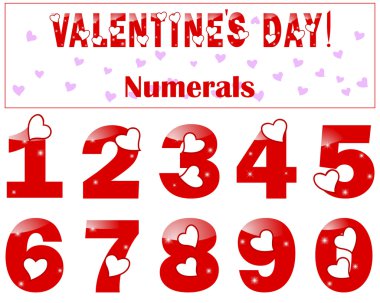 Romantic numbers with a heart. clipart