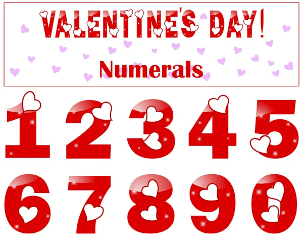 Romantický čísla se srdcem. — Stockový vektor