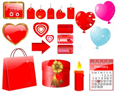 Set of icons for Valentine clipart