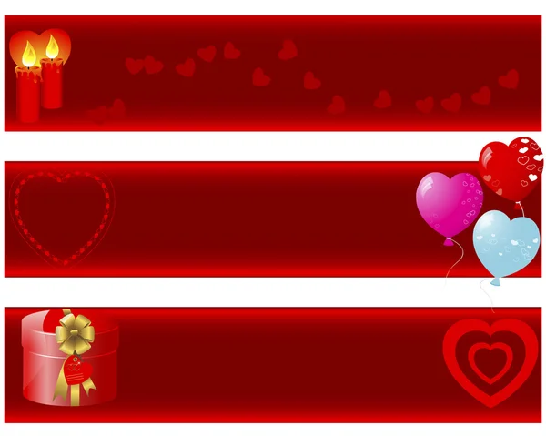 Bandiere di San Valentino . — Vettoriale Stock