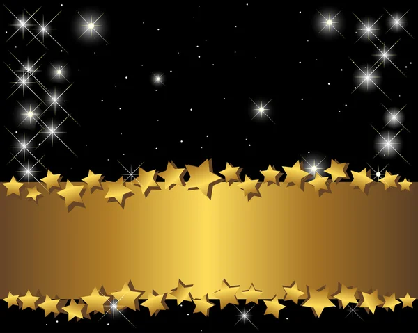 Bannière et étoiles dorées . — Image vectorielle