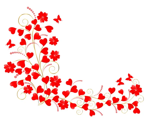 Valentine floral background. — Stock Vector