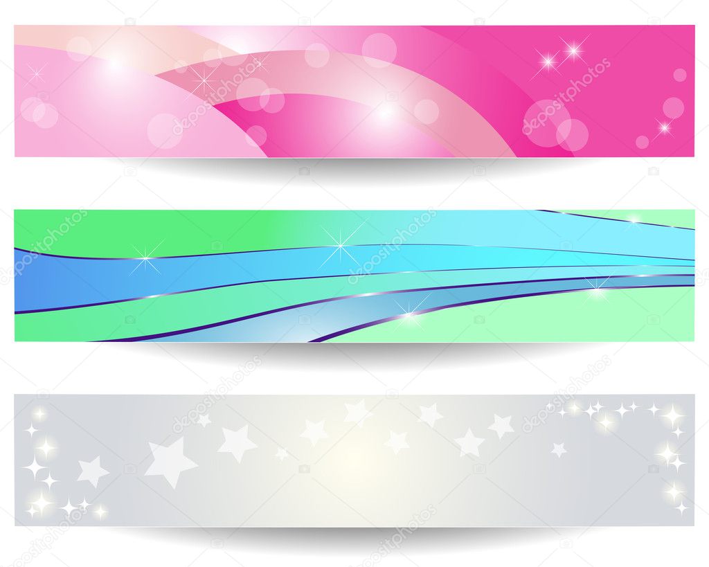 Set of three abstract banners.