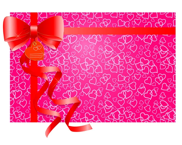 Red gift bow with ribbons. — Stock Vector