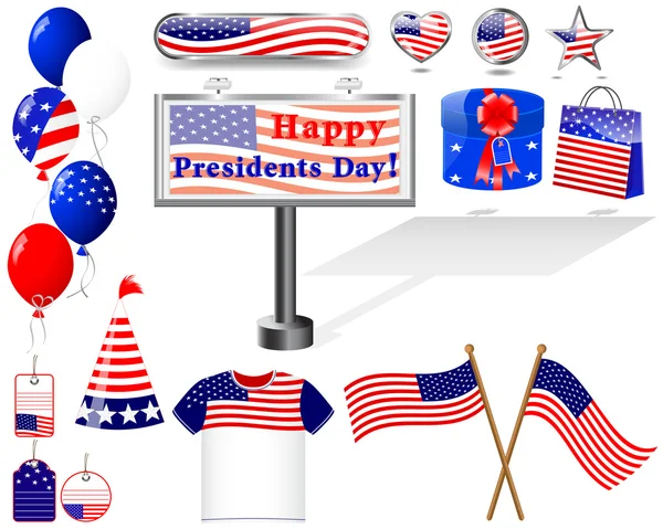 Iconos para el día de los Presidentes . — Archivo Imágenes Vectoriales