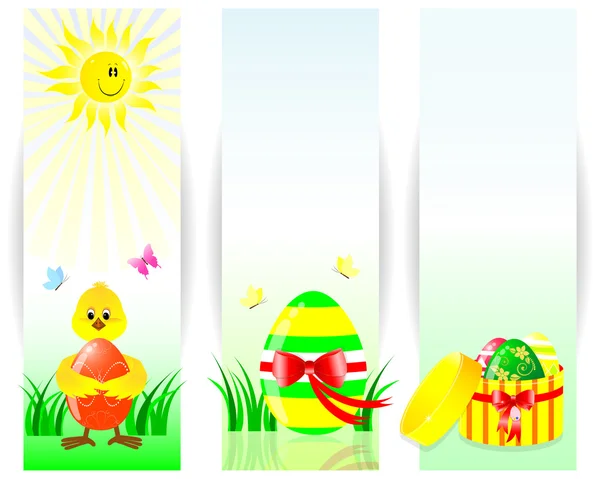 Conjunto de pancartas verticales de Pascua . — Vector de stock