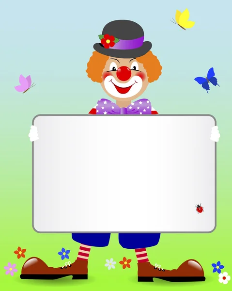 Clown au gingembre avec une bannière . — Image vectorielle