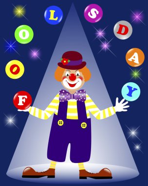 April fools day. Clown juggling balls. clipart