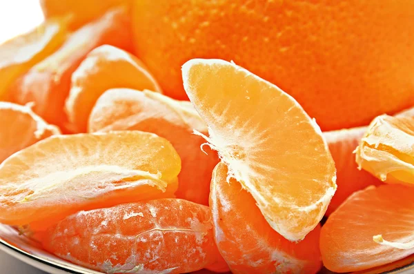 Plátky čerstvých mandarinek — Stock fotografie