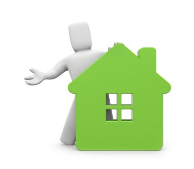 3d person with house clipart