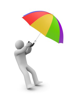 kişi ve şemsiye