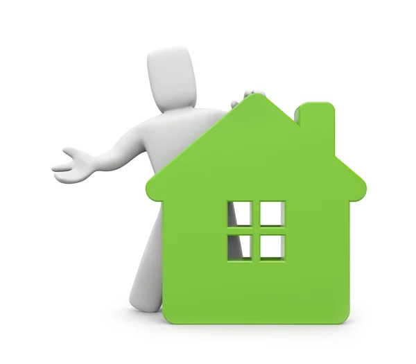 3d person with house — Stock Photo, Image
