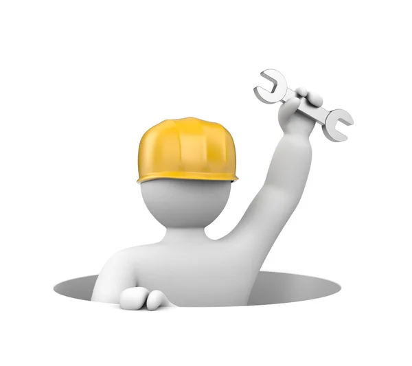Worker with key — Stock Photo, Image