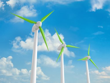 Wind turbines clipart