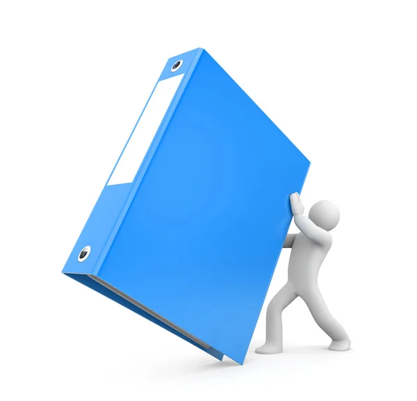 3d person hold binder — Stock Photo, Image
