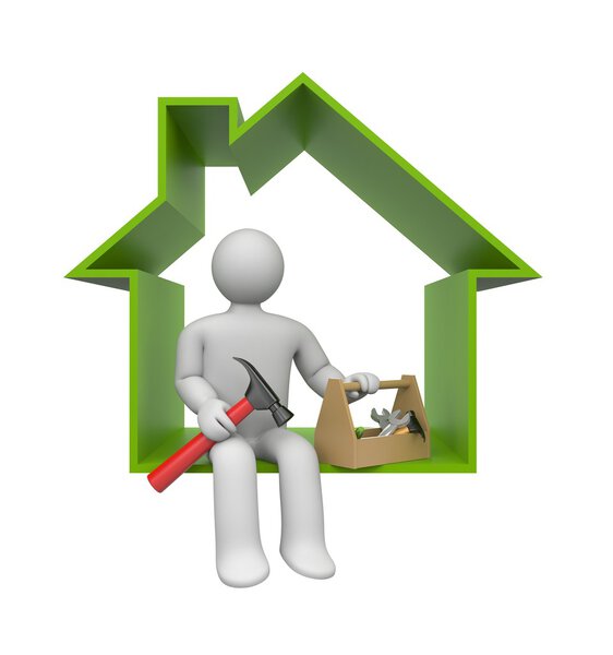 Worker with tools. DIY metaphor