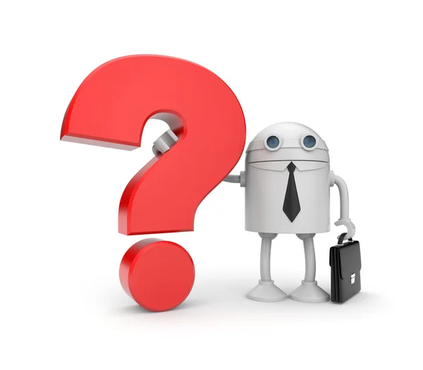 Roboter mit Frage — Stockfoto