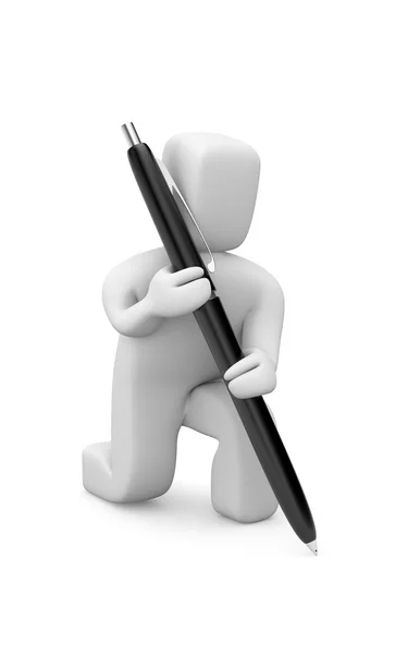 Persona con penna — Foto Stock