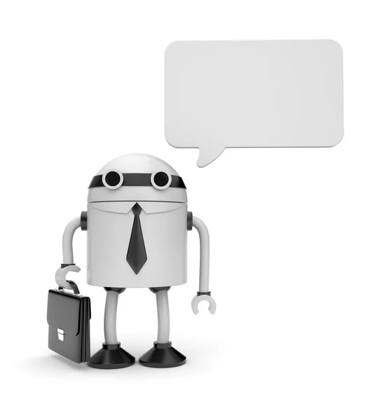 Robot with speech bubble — Stock Photo, Image