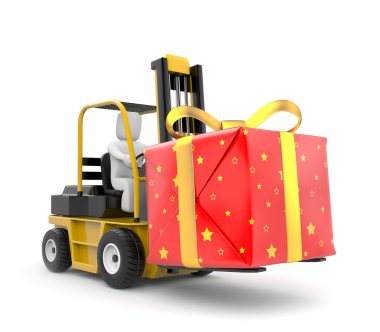 hediye kutusu ile forklift