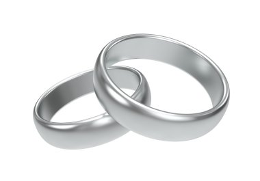 Silver wedding rings clipart