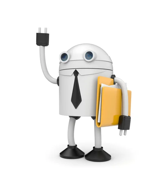 Robot with folder — Stock Photo, Image