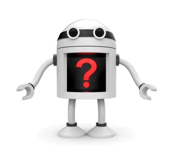 Robot con pregunta — Foto de Stock