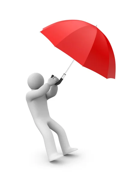 Человек и зонтик — стоковое фото