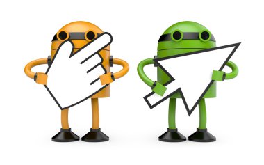 Robots with cursors clipart