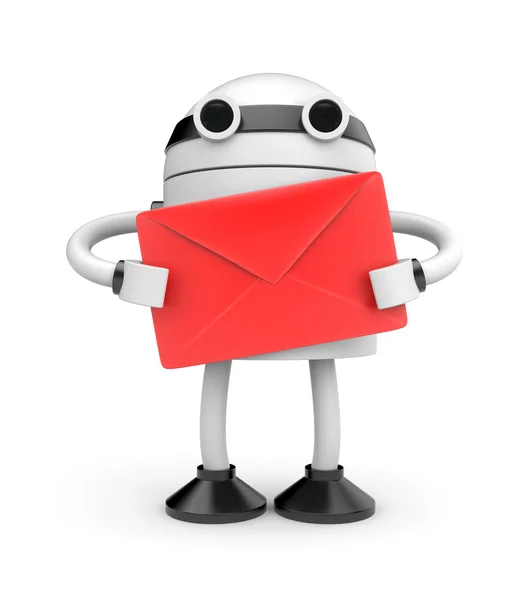 Robot with mail — Stock Photo, Image