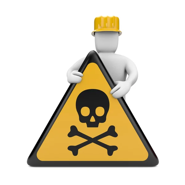 Person with danger skull sign — Stock Photo, Image