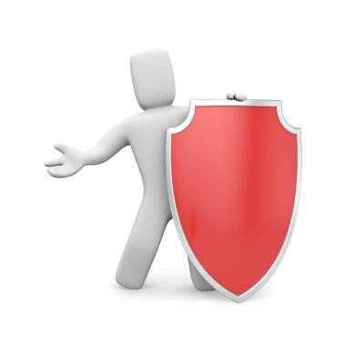 Person hold shield clipart