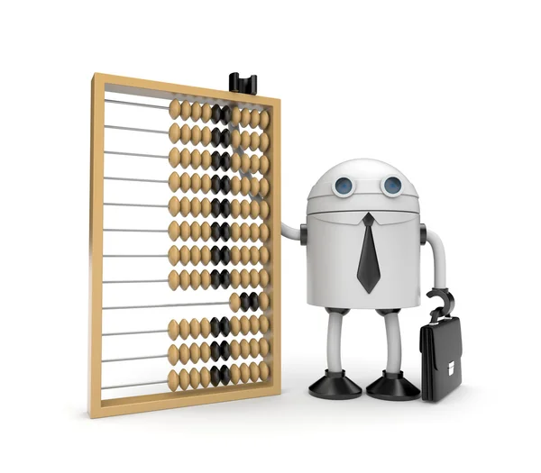 Robot with abacus — Stock Photo, Image