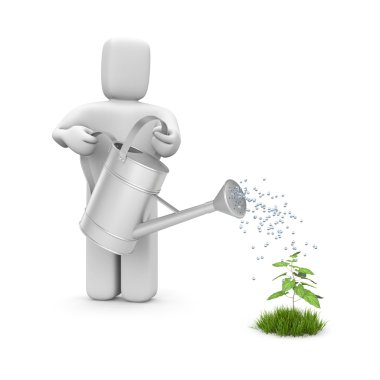 Person pouring sprout clipart