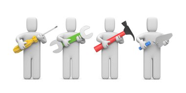 Workers with tools. Image contain clipping path clipart